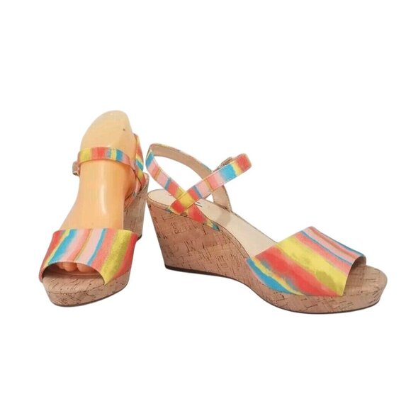 Alex Marie  Women's Size 8.5 M Rainbow Wedges Slingback Sandals Shoes  196 - Picture 1 of 8
